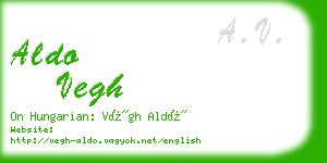 aldo vegh business card